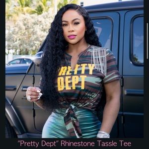 Rhinestone Tassel Tee Shirt